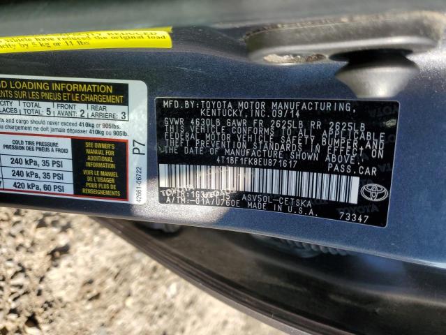 4T1BF1FK8EU871617 Toyota CAMRY L
