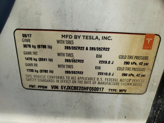 5YJXCBE20HF050017 Tesla MODEL X