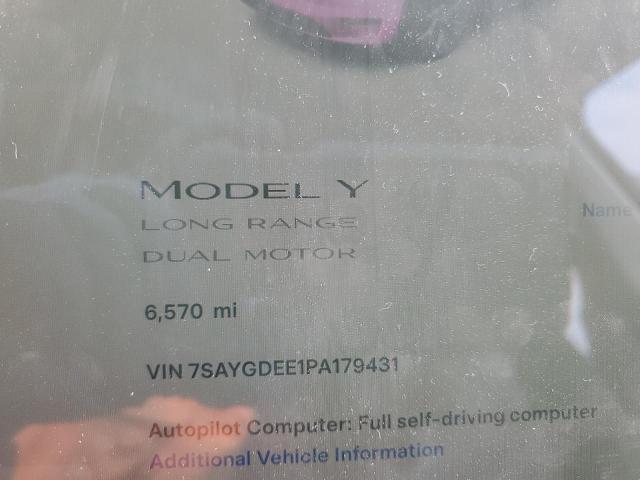 7SAYGDEE1PA179431 Tesla Model Y