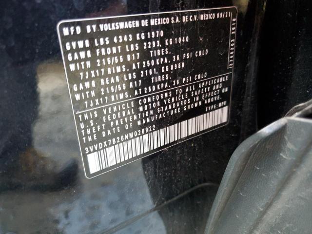 3VVDX7B26NM026922 Volkswagen TAOS S
