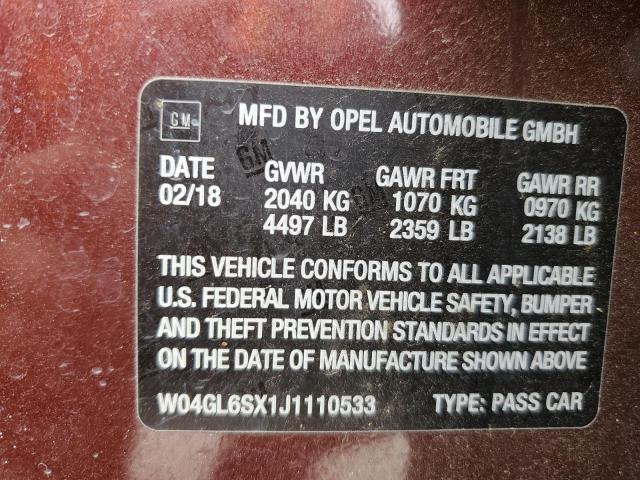 W04GL6SX1J1110533 Buick Regal Preferred