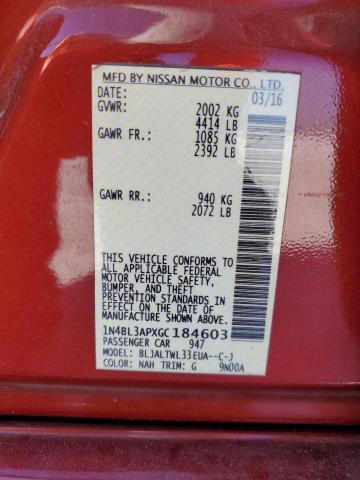 1N4BL3APXGC184603 Nissan Altima 3.5sl