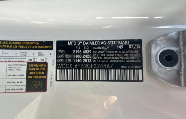 WDDKJ6FB2GF324467 Mercedes-Benz E 400