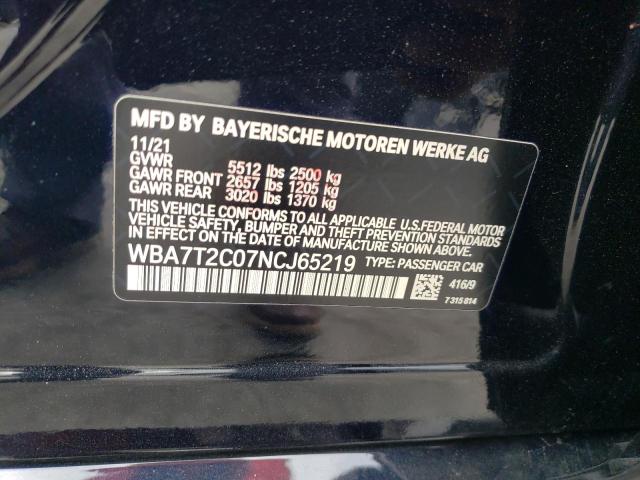 WBA7T2C07NCJ65219 BMW 740 I