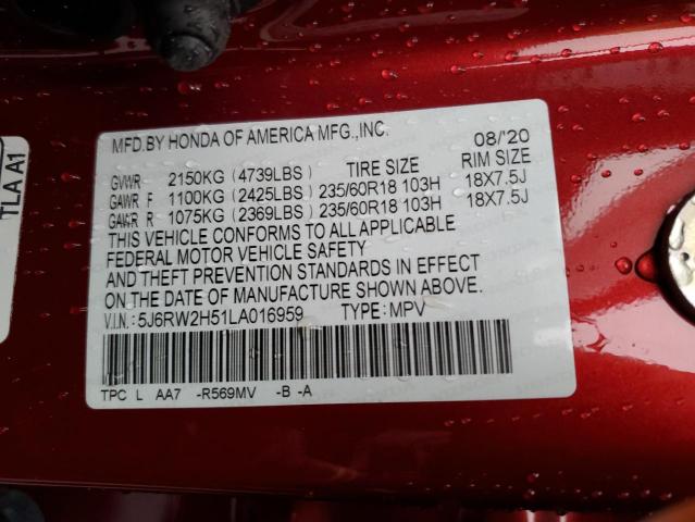 5J6RW2H51LA016959 Honda CR-V EX