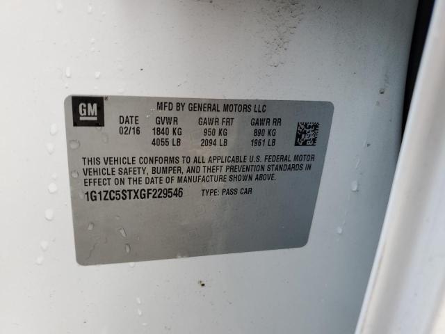 1G1ZC5STXGF229546 Chevrolet MALIBU LS