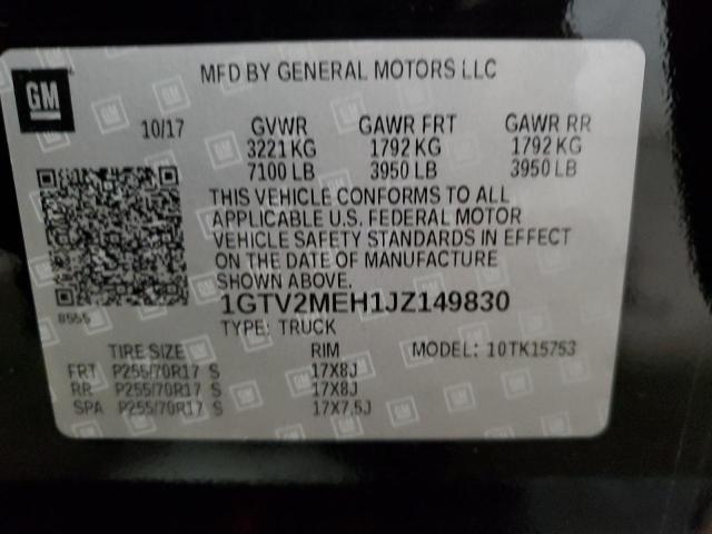 1GTV2MEH1JZ149830 GMC Sierra K1500 Sle