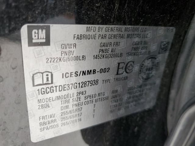1GCGTDE37G1287938 Chevrolet Colorado Z71
