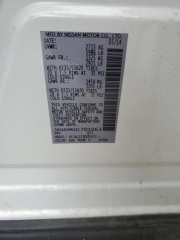 5N1AR2MN3EC701063 Nissan Pathfinder S