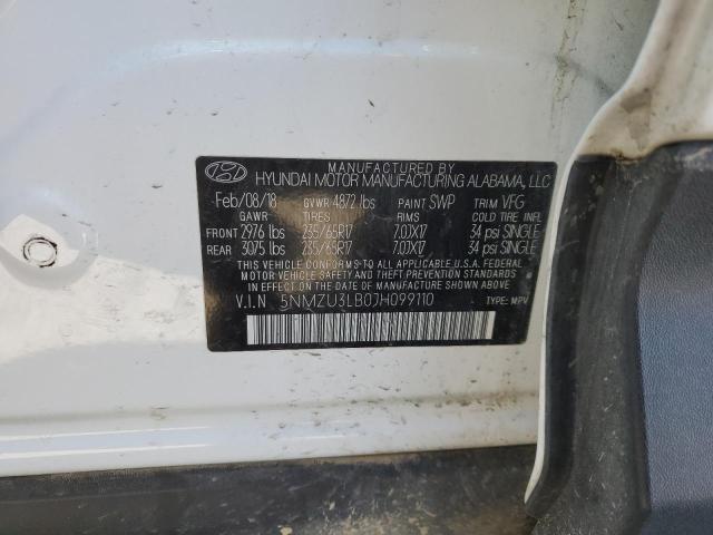 5NMZU3LB0JH099110 Hyundai SANTA FE SPORT
