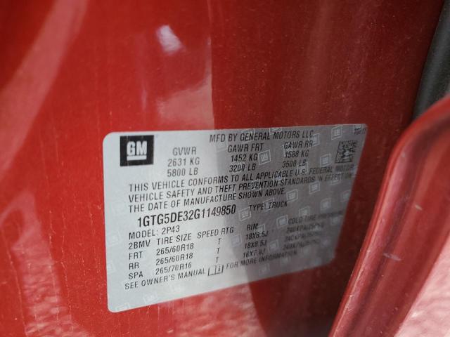 1GTG5DE32G1149850 GMC CANYON SLT