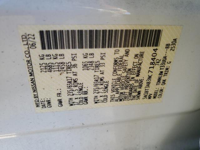 5N1BT3AB3NC718404 Nissan ROGUE S
