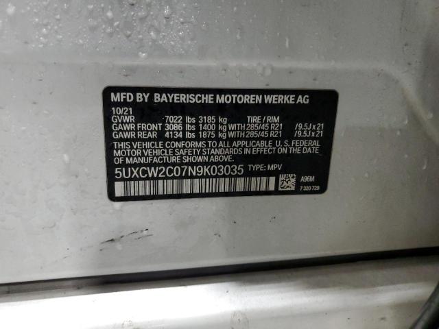 5UXCW2C07N9K03035 BMW X7 Xdrive40i