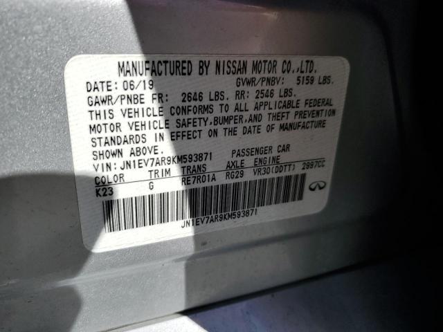 JN1EV7AR9KM593871 Infiniti Q50 LUXE