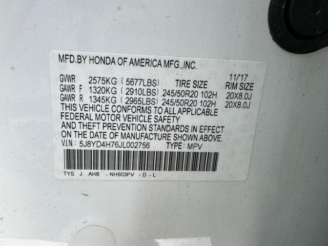 5J8YD4H76JL002756 Acura Mdx Technology