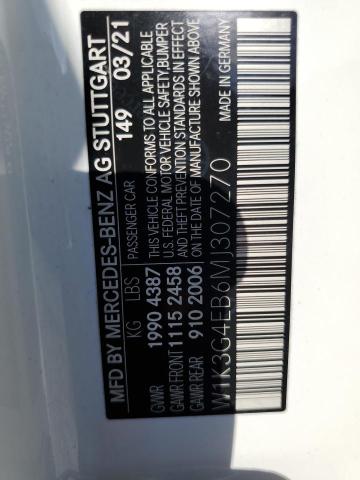 W1K3G4EB6MJ307270 Mercedes-Benz A 220