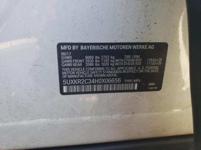 5UXKR2C34H0X06656 BMW X5 Sdrive35i