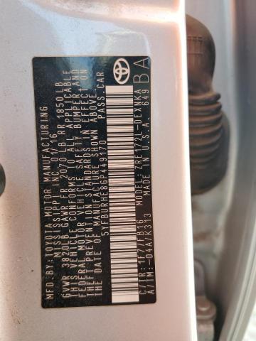 5YFBURHE8GP449170 Toyota COROLLA L