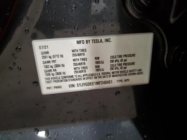 5YJYGDEE1MF240451 Tesla Model Y