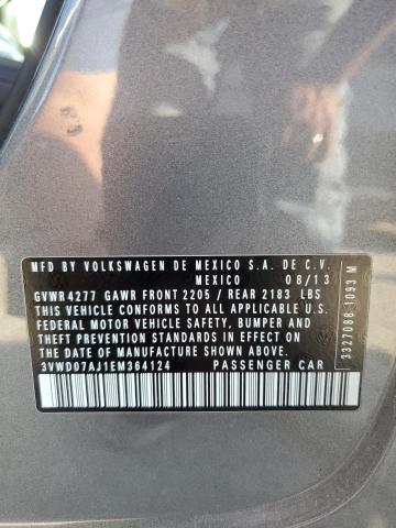 3VWD07AJ1EM364124 Volkswagen JETTA SE