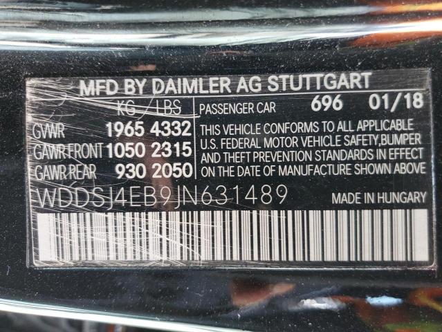 WDDSJ4EB9JN631489 Mercedes-Benz CLA 250
