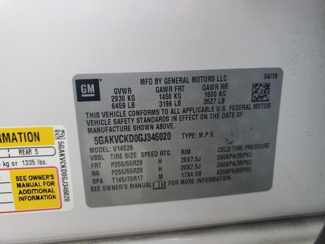 5GAKVCKD0GJ346020 Buick Enclave