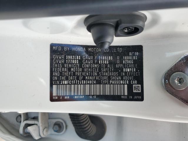JHMFC1F72JX034024 Honda CIVIC EXL