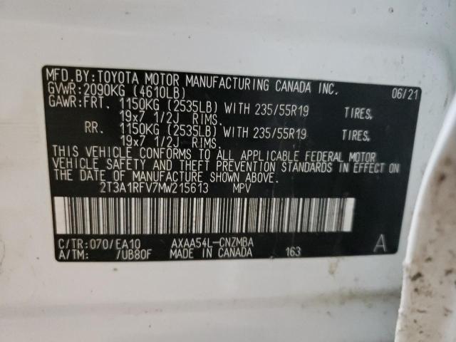 2T3A1RFV7MW215613 Toyota Rav4 Xle Premium