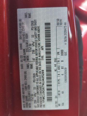 1FMCU9G67NUA05269 Ford ESCAPE SE
