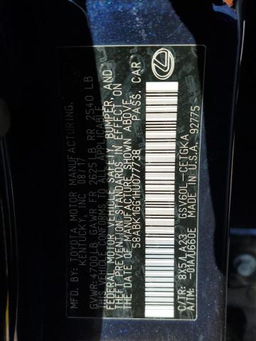 58ABK1GG1HU077738 Lexus ES 350
