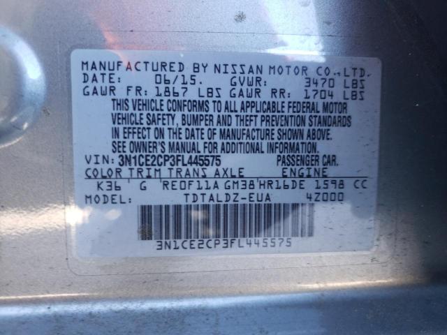 3N1CE2CP3FL445575 Nissan Versa Note S