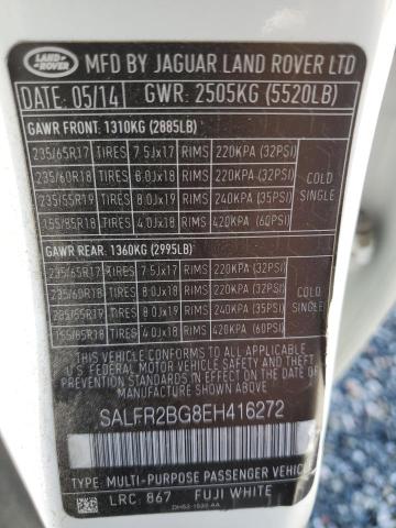 SALFR2BG8EH416272 Land Rover LR2 HSE