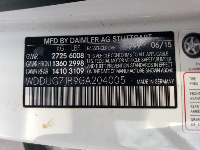 WDDUG7JB9GA204005 Mercedes-Benz S 63 AMG