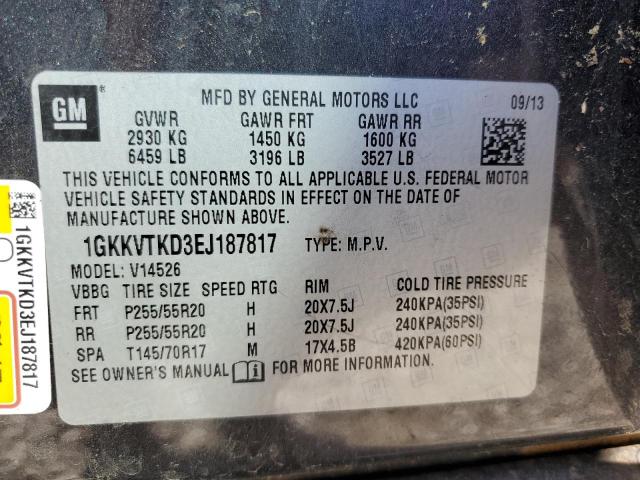1GKKVTKD3EJ187817 GMC Acadia Denali