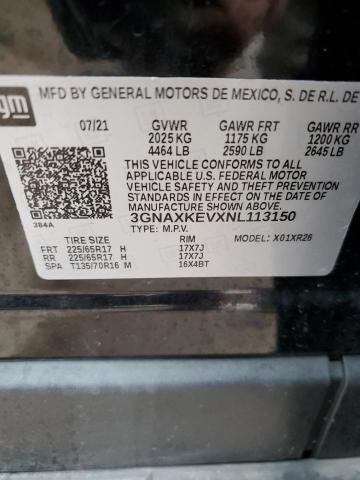 3GNAXKEVXNL113150 Chevrolet EQUINOX LT