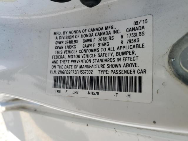 2HGFB2F75FH567332 Honda CIVIC SE