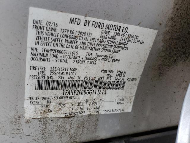 1FAHP2F80GG111615 Ford Taurus Limited