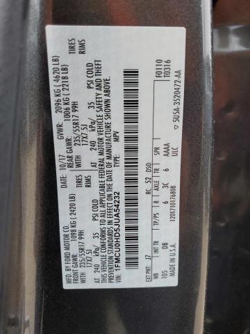 1FMCU0HD5JUA54232 Ford ESCAPE SEL