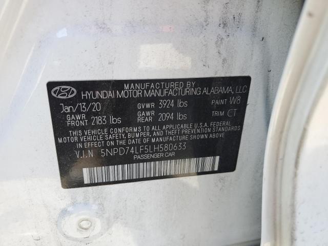 5NPD74LF5LH580633 Hyundai ELANTRA SE