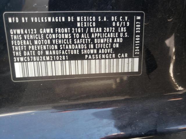 3VWC57BU2KM210281 Volkswagen JETTA S