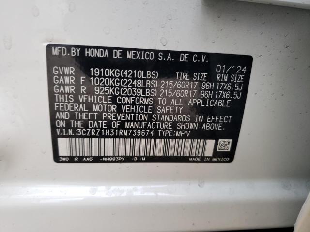 3CZRZ1H31RM739674 Honda HR-V LX