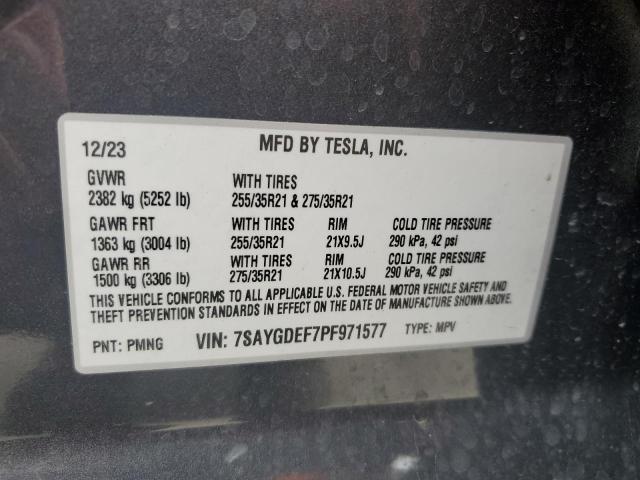 7SAYGDEF7PF971577 Tesla Model Y