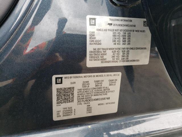 3GTU9DEDXMG159748 GMC Sierra K1500 Slt