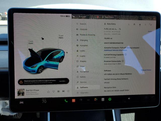 5YJ3E1EB3JF090729 Tesla MODEL 3