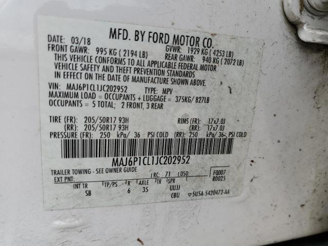 MAJ6P1CL1JC202952 Ford Ecosport Ses