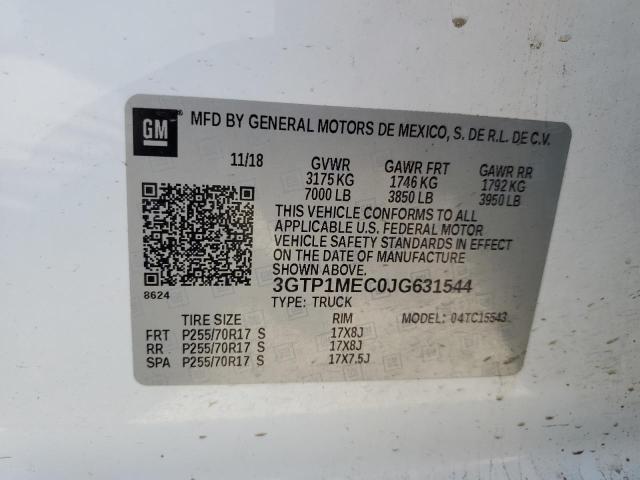 3GTP1MEC0JG631544 GMC Sierra C1500 Sle