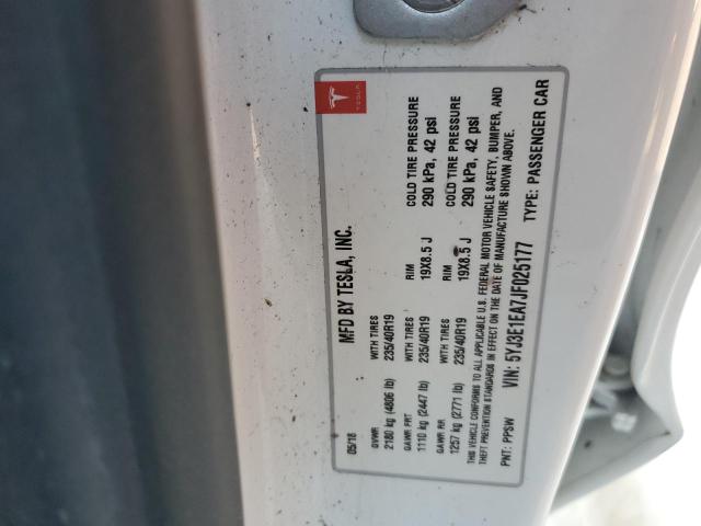5YJ3E1EA7JF025177 Tesla MODEL 3