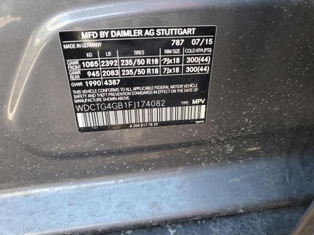 WDCTG4GB1FJ174082 Mercedes-Benz Gla 250 4matic