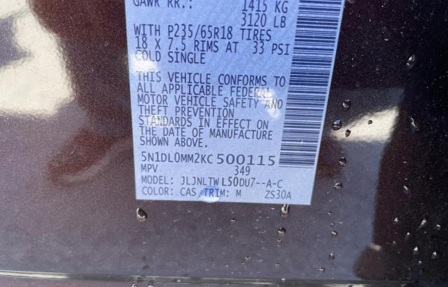 5N1DL0MM2KC500115 Infiniti QX60 LUXE