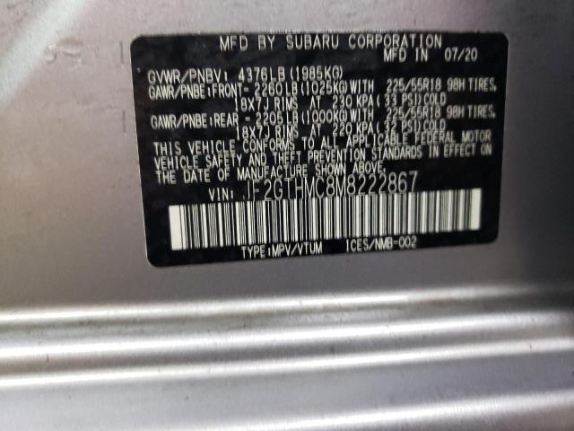 JF2GTHMC8M8222867 Subaru Crosstrek Limited
